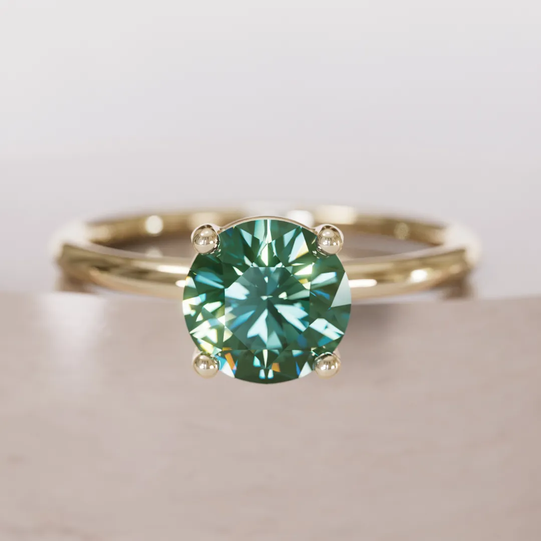 Ava Green Sapphire Solitaire Engagement Ring, Setting Only