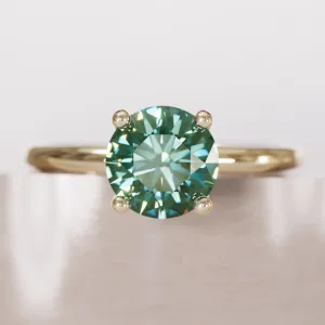 Ava Green Sapphire Solitaire Engagement Ring, Setting Only