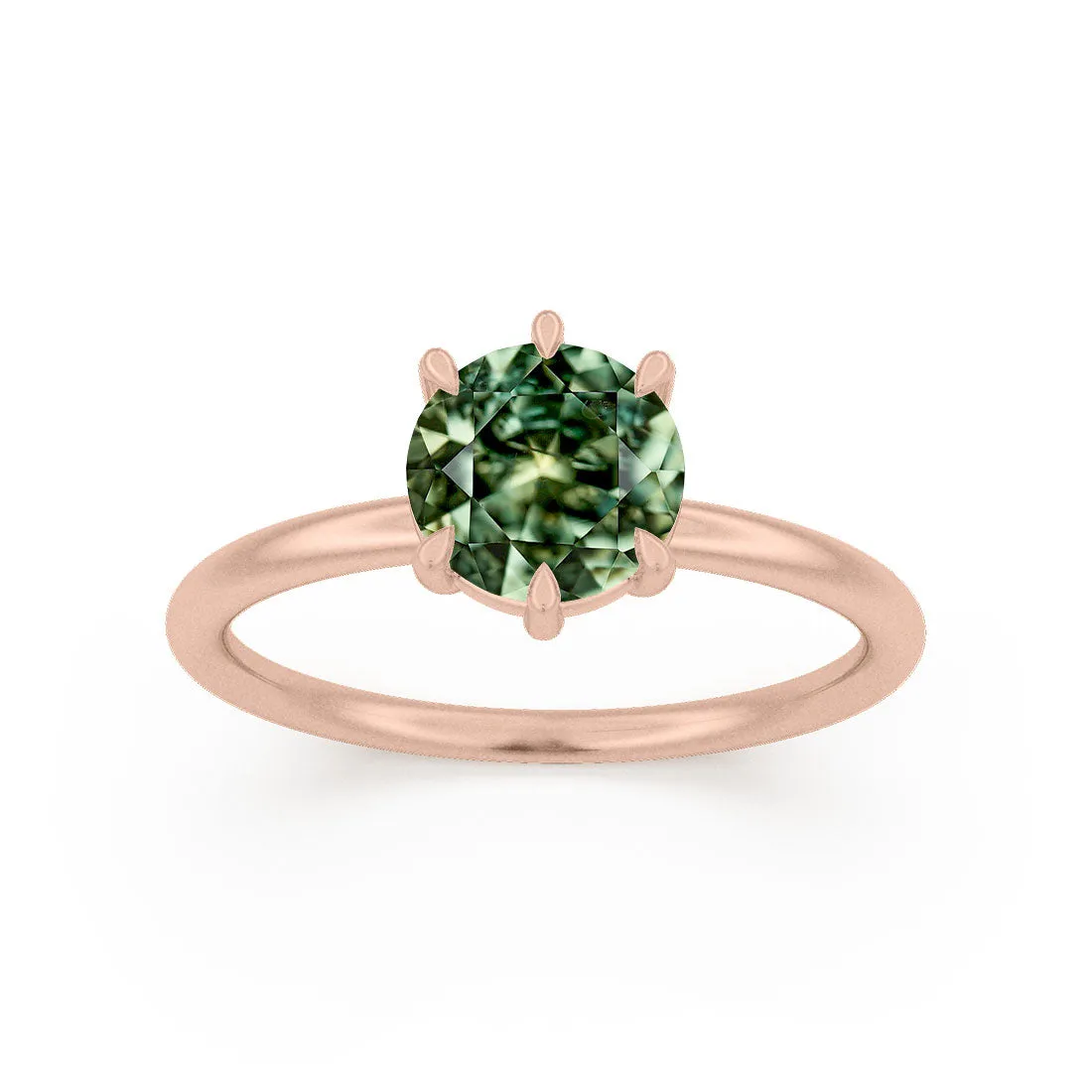 Ava Green Sapphire Solitaire Engagement Ring, Setting Only
