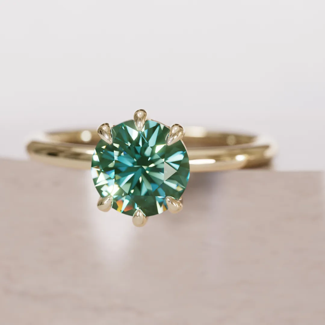 Ava Green Sapphire Solitaire Engagement Ring, Setting Only
