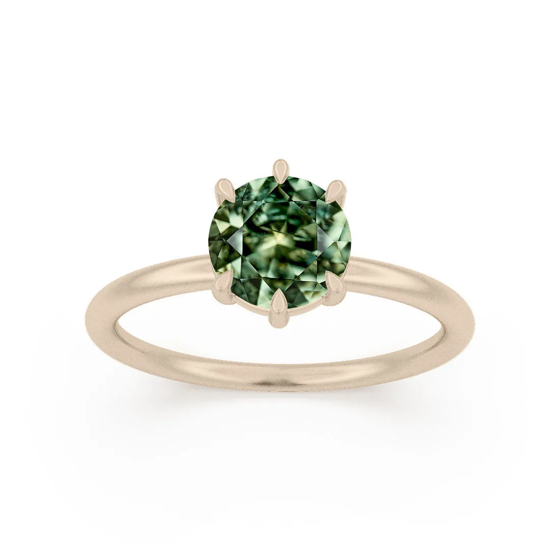 Ava Green Sapphire Solitaire Engagement Ring, Setting Only