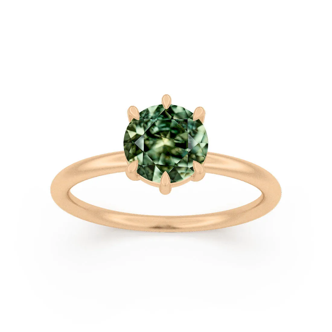 Ava Green Sapphire Solitaire Engagement Ring, Setting Only