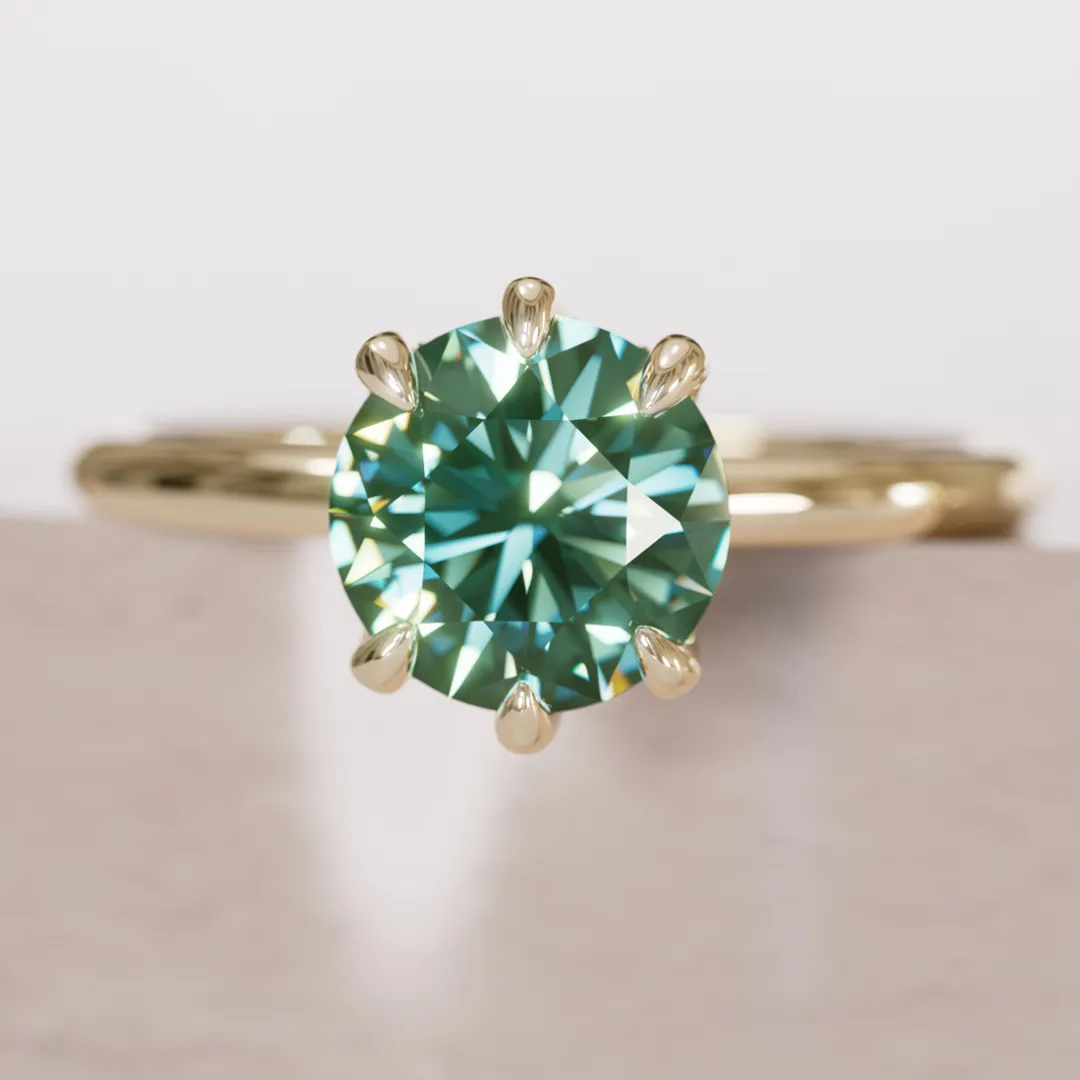 Ava Green Sapphire Solitaire Engagement Ring, Setting Only