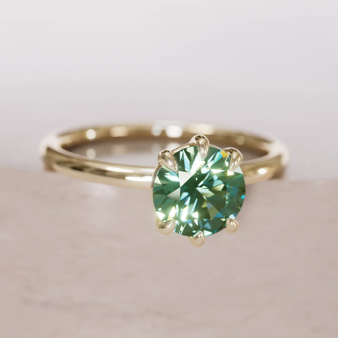 Ava Green Sapphire Solitaire Engagement Ring, Setting Only