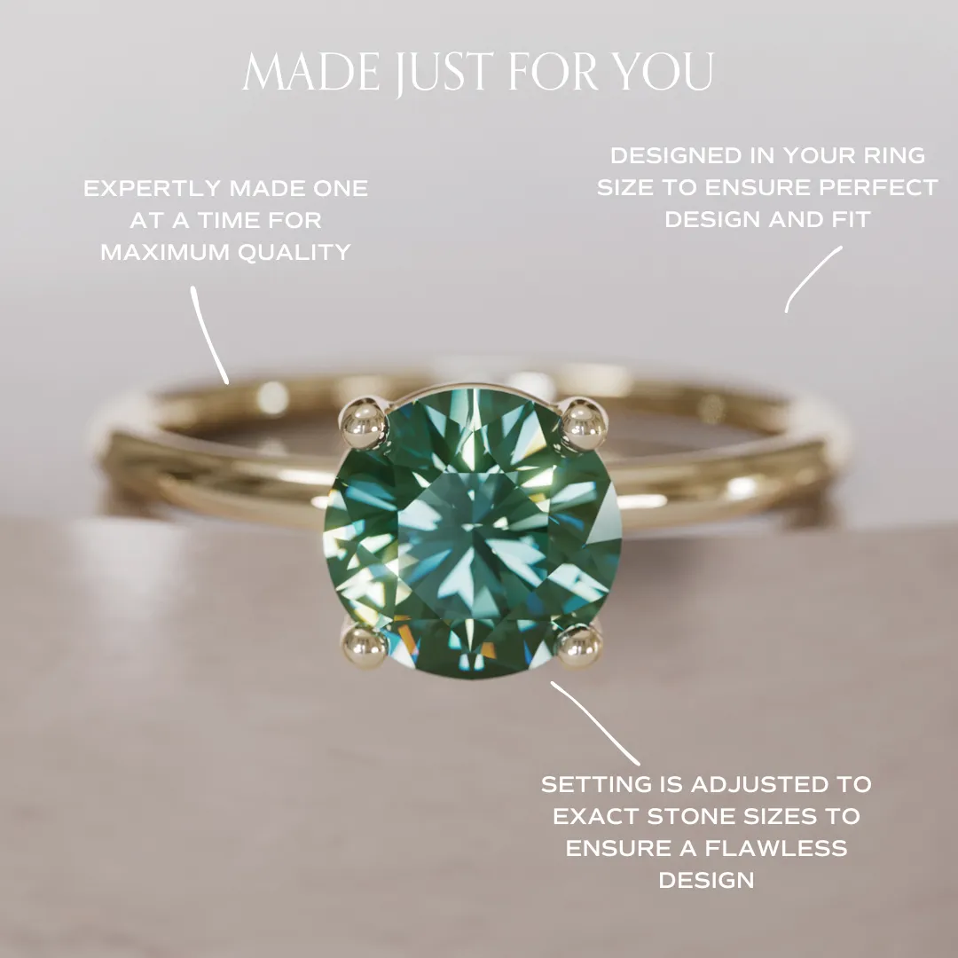 Ava Green Sapphire Solitaire Engagement Ring, Setting Only