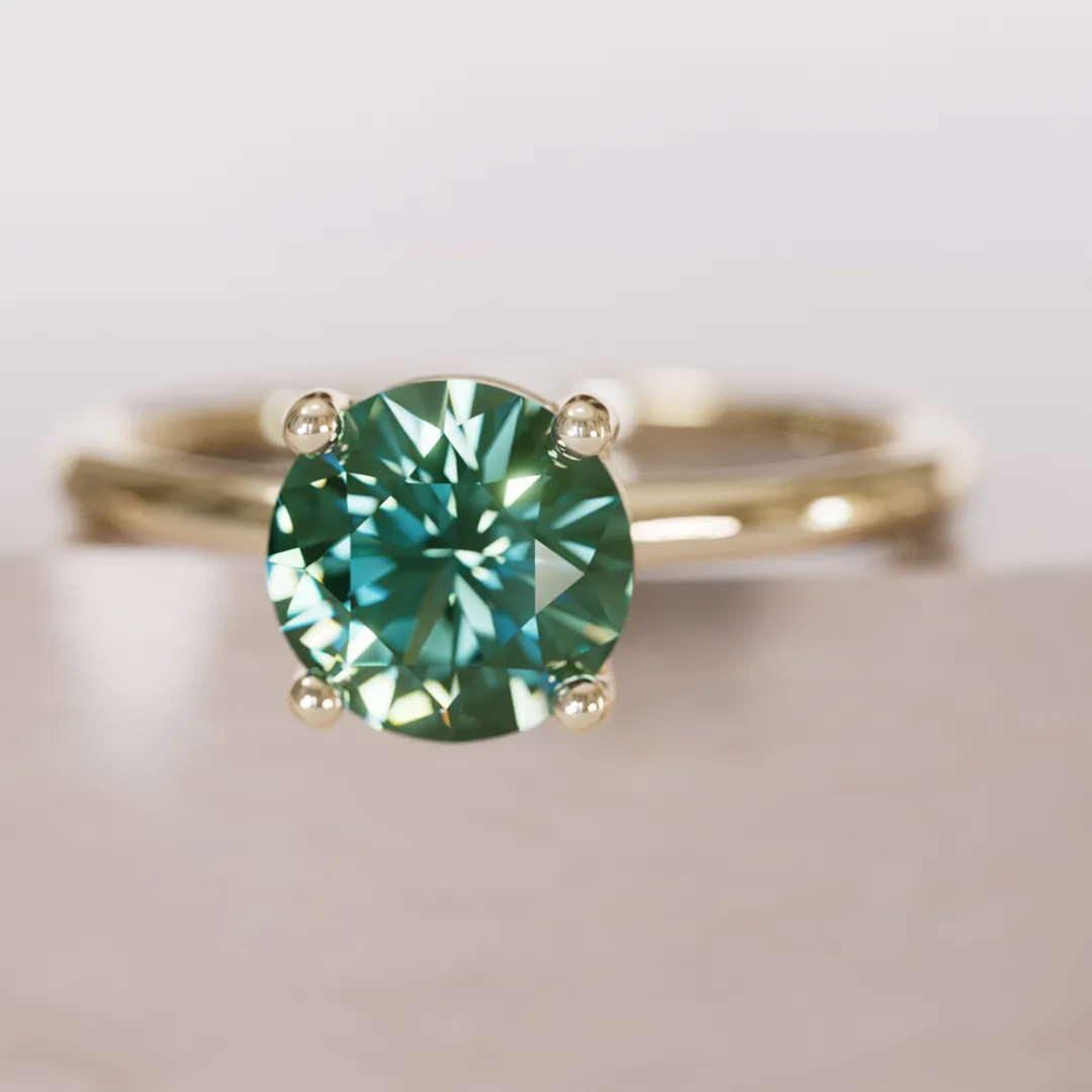 Ava Green Sapphire Solitaire Engagement Ring, Setting Only