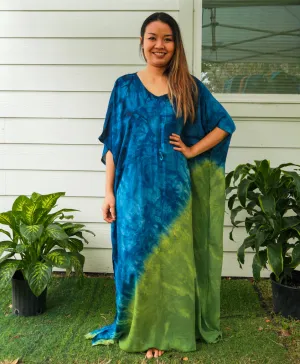 Azure Forest Tie Dye Kaftan