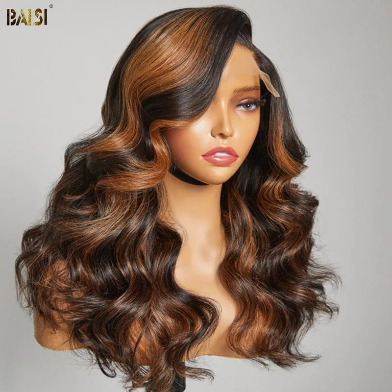 BAISI Blonde Highlight Luxury Wavy Wig