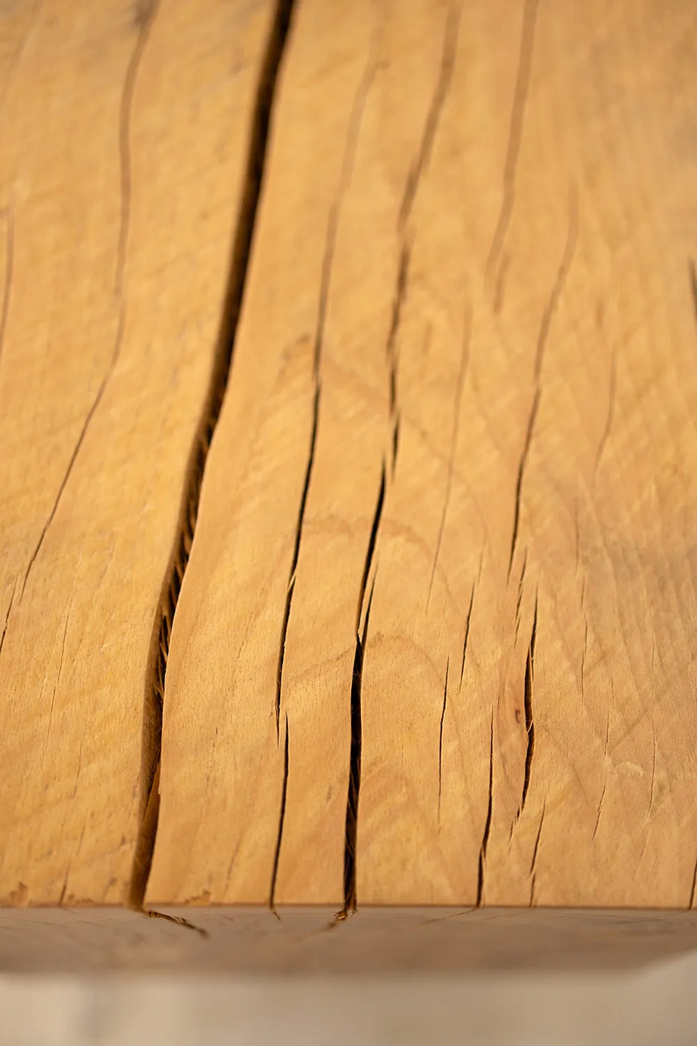 Beech Wood Knife Beam Bench | Reclaimed Solid Wood Bench
