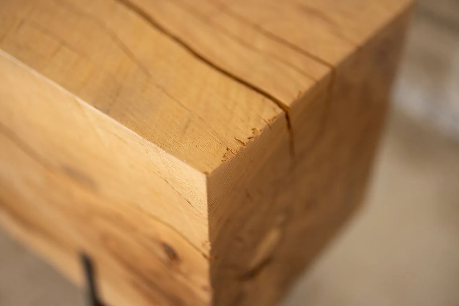 Beech Wood Knife Beam Bench | Reclaimed Solid Wood Bench