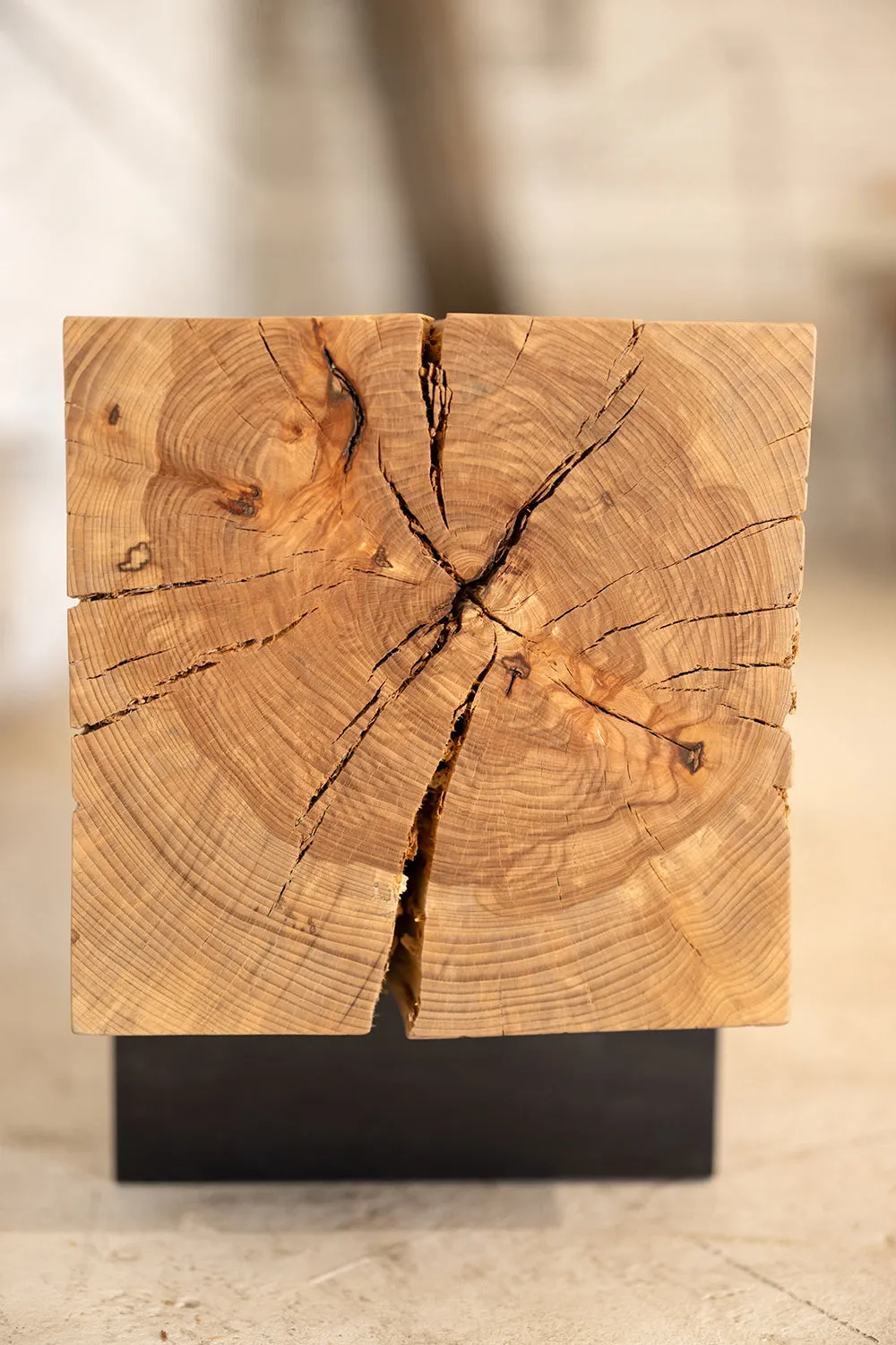 Beech Wood Knife Beam Bench | Reclaimed Solid Wood Bench