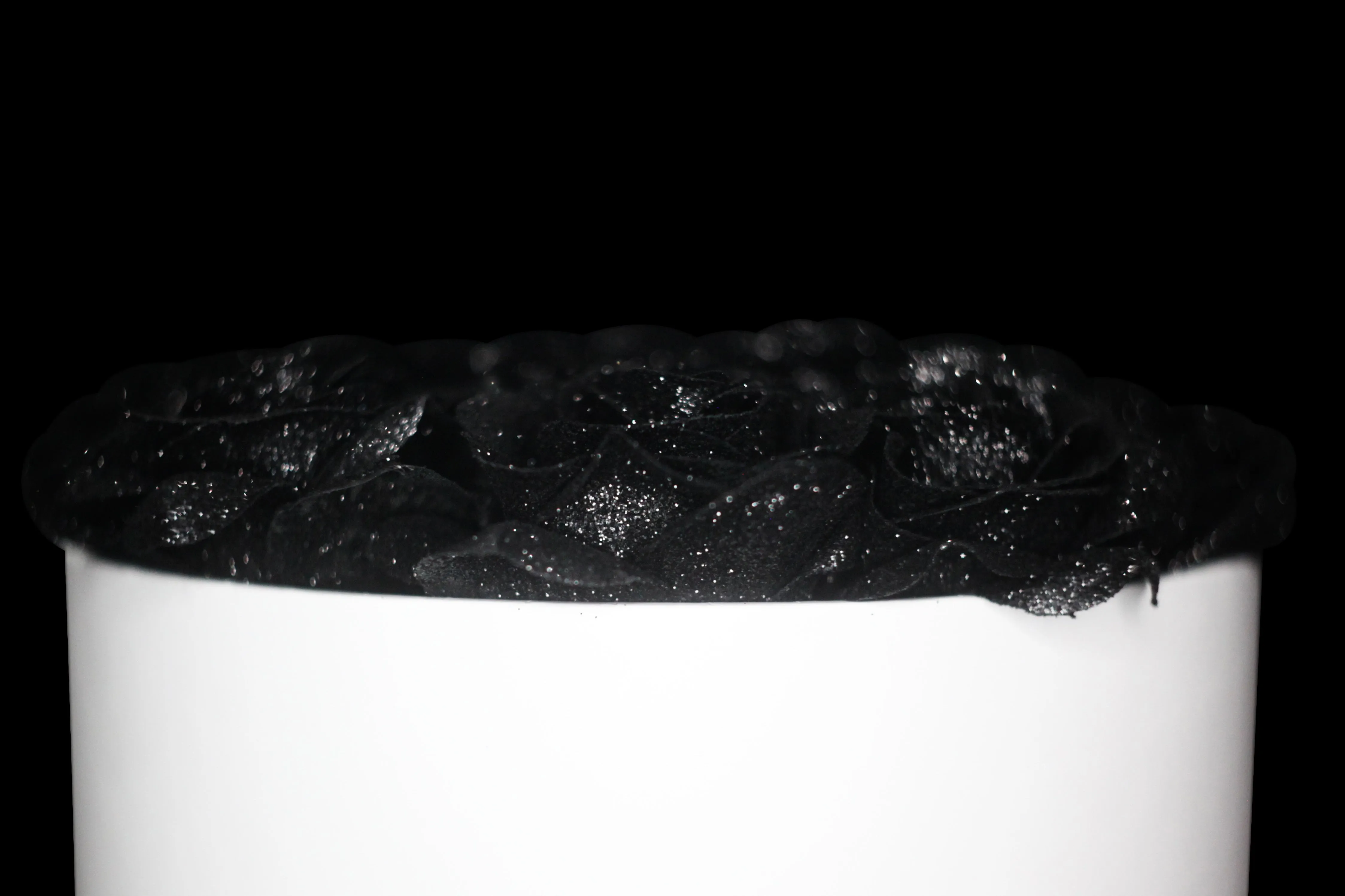 Black Glitter Roses - White Box