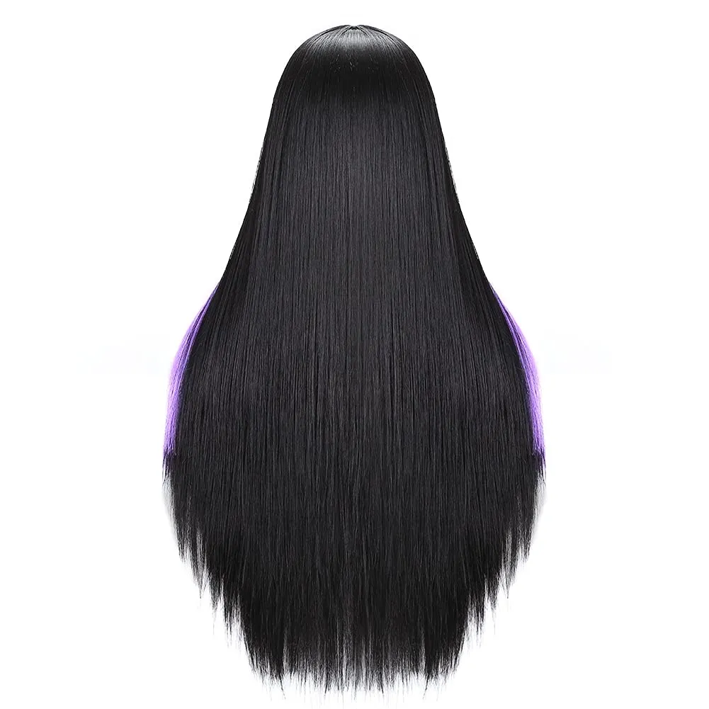 Black Hair Highlight With Purple Hair Wigs