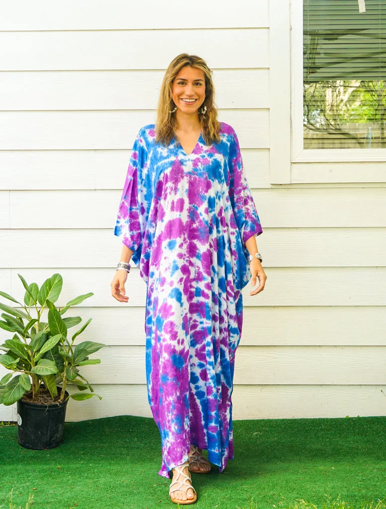 Blueberry Bliss Tie-Dye Kaftan
