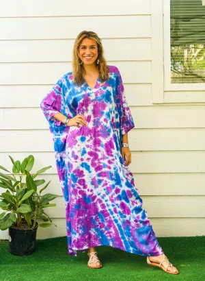 Blueberry Bliss Tie-Dye Kaftan