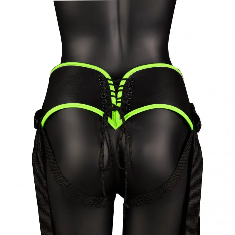 Bonded Leather Strap-on With Silicone  5.7  Inch - Glow in the Dark