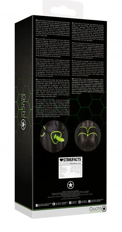 Bonded Leather Strap-on With Silicone  5.7  Inch - Glow in the Dark