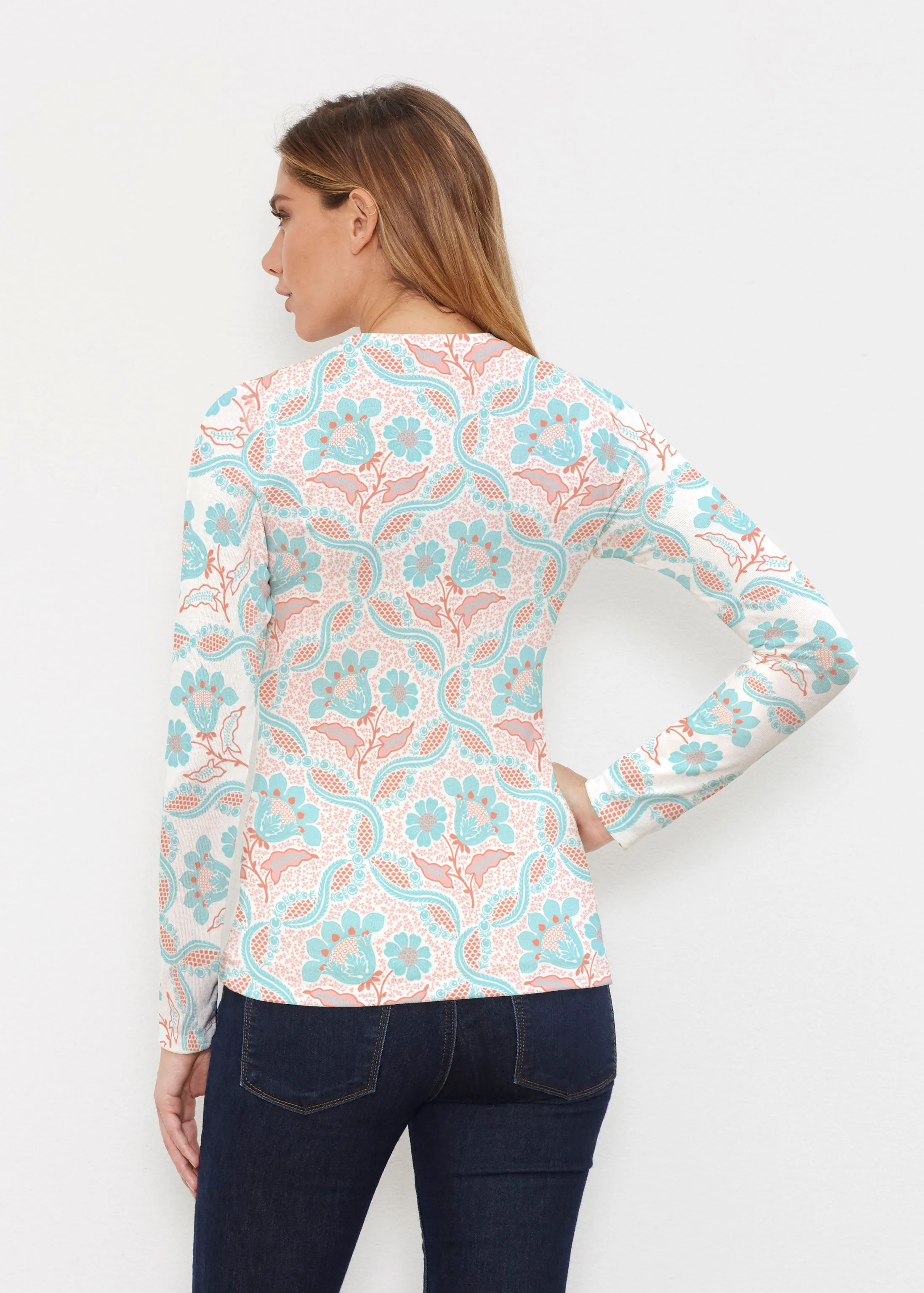 Braided Flower (7932) ~ Butterknit Long Sleeve V-Neck Top