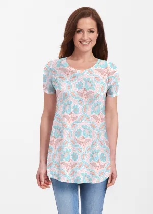 Braided Flower (7932) ~ Short Sleeve Butterknit tunic