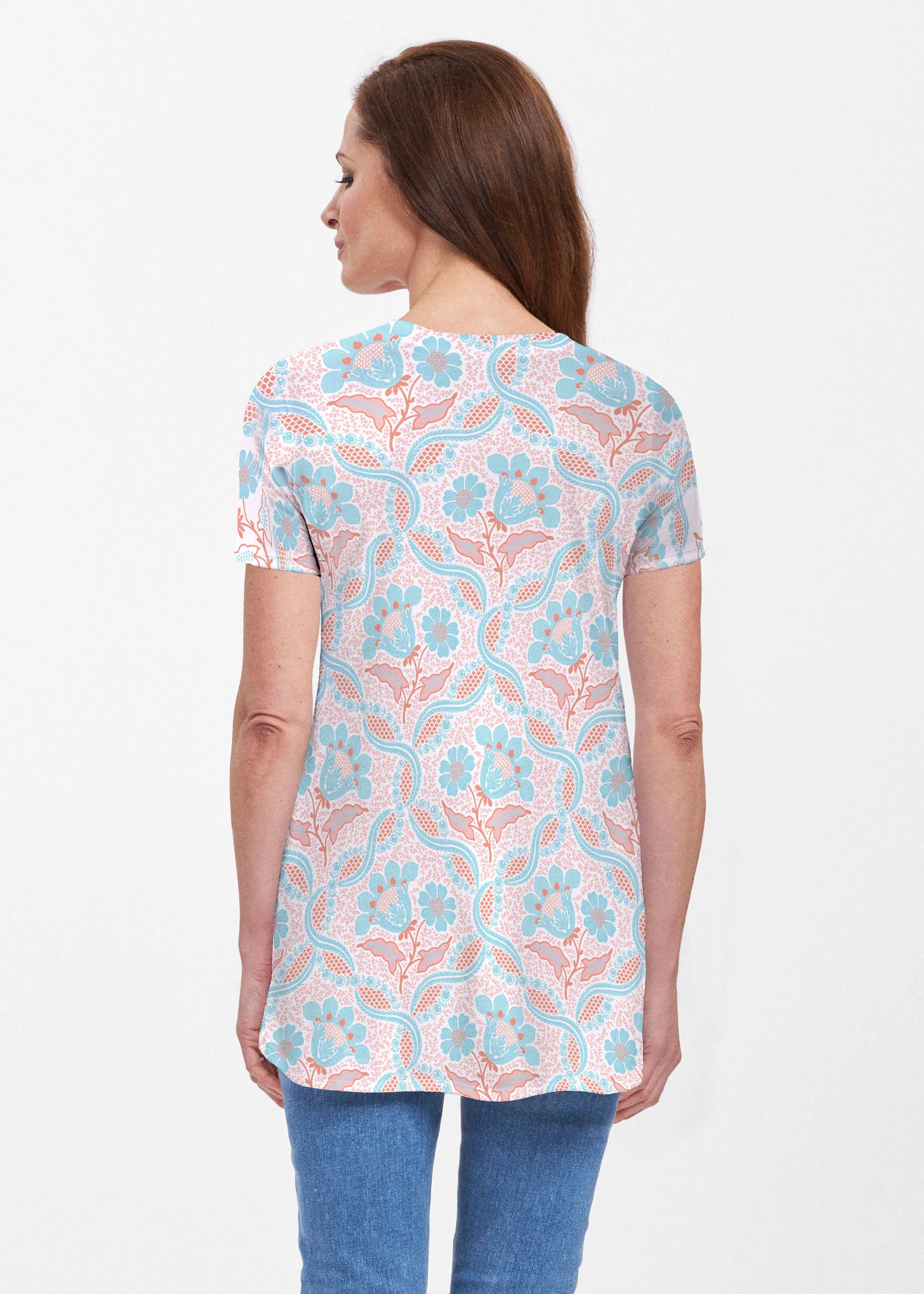 Braided Flower (7932) ~ Short Sleeve Butterknit tunic