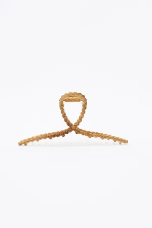 Braided Wood Grain Hair Claw – Rustic Elegance