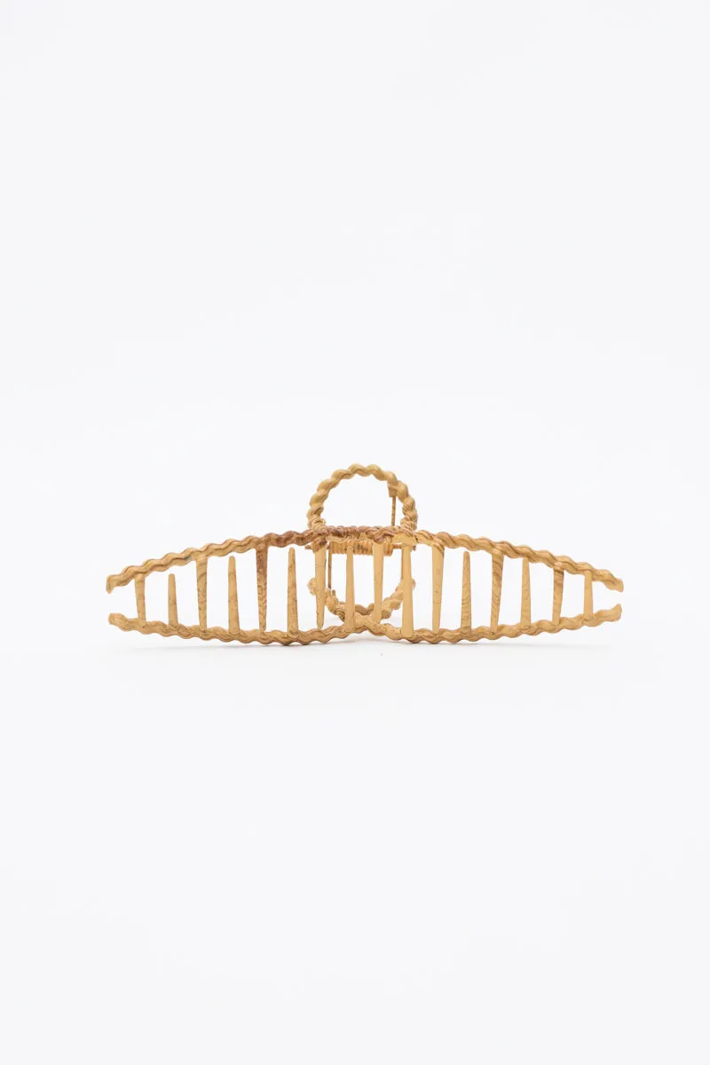Braided Wood Grain Hair Claw – Rustic Elegance