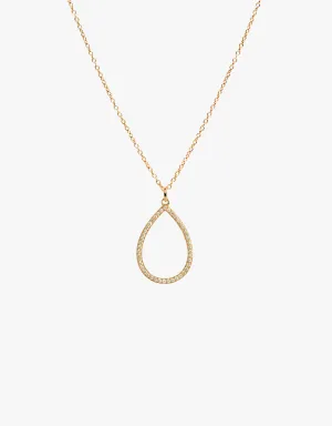 Bridget King Diamond Teardrop Necklace in Yellow Gold