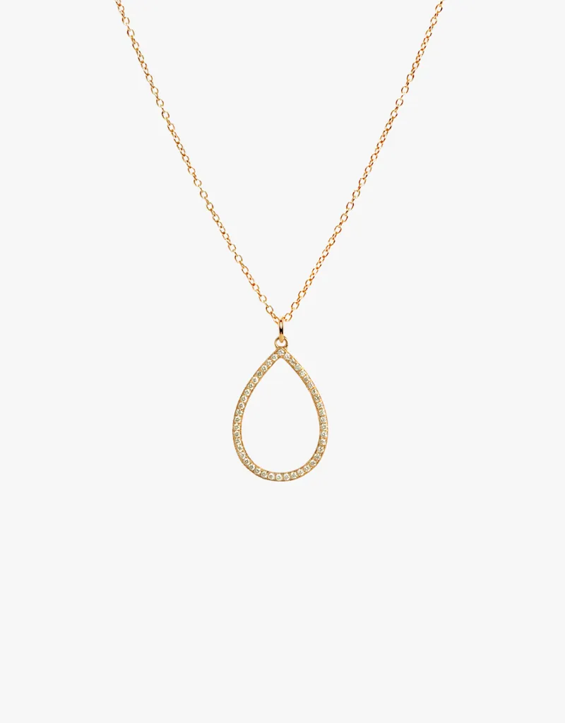 Bridget King Diamond Teardrop Necklace in Yellow Gold