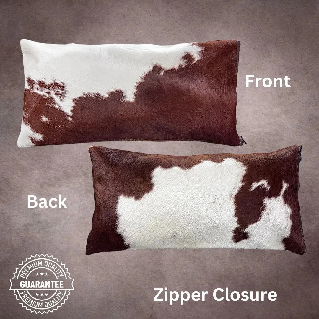 Brown and White Cowhide Pillow Cover---PL108