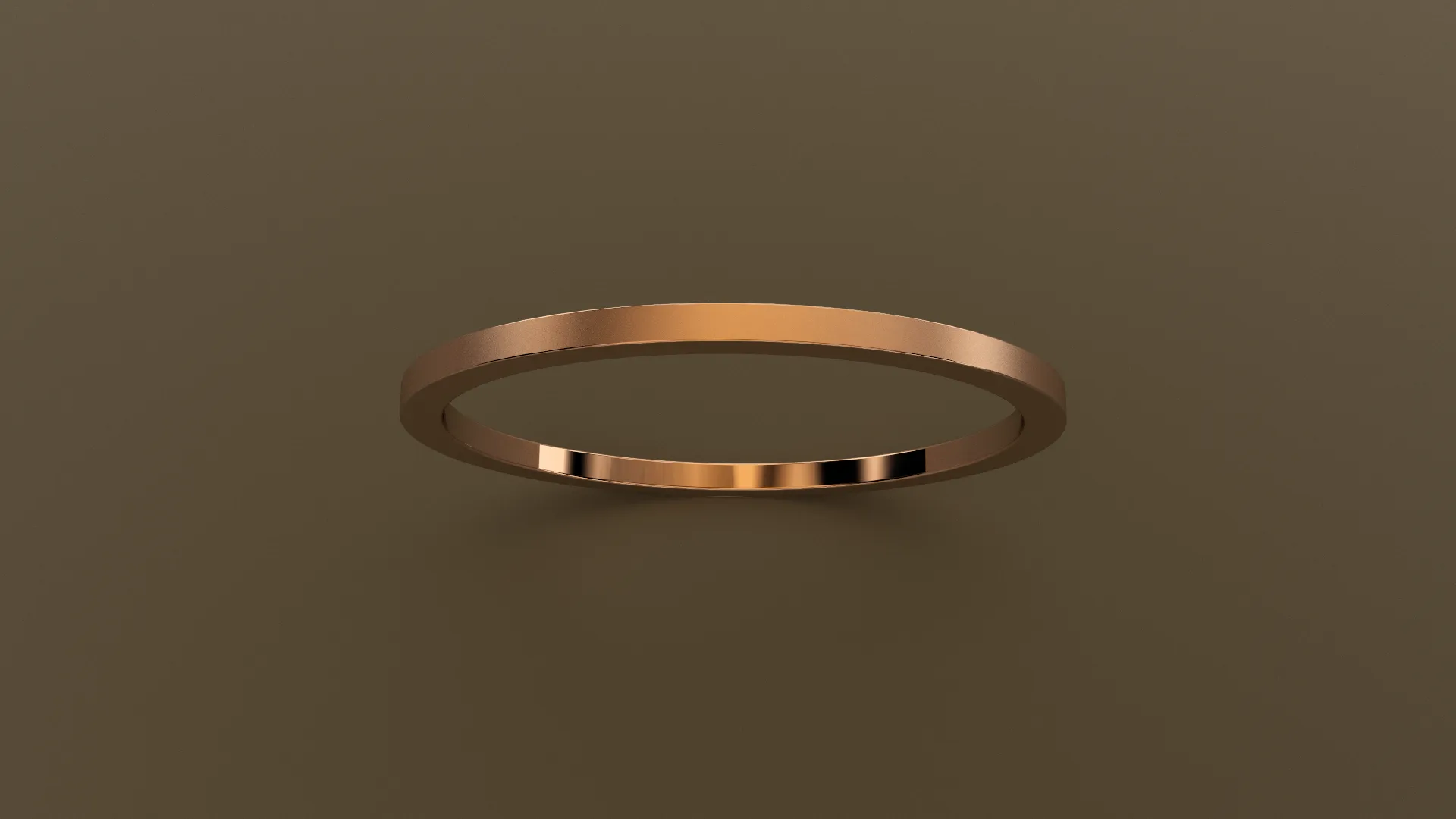 Brushed Rose Gold 1mm Flat Wedding Band