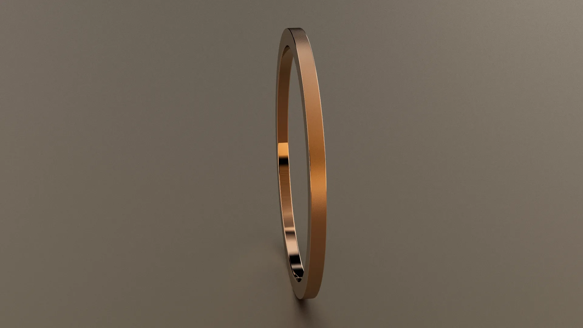 Brushed Rose Gold 1mm Flat Wedding Band
