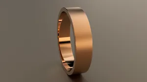 Brushed Rose Gold 5mm Flat Wedding Band
