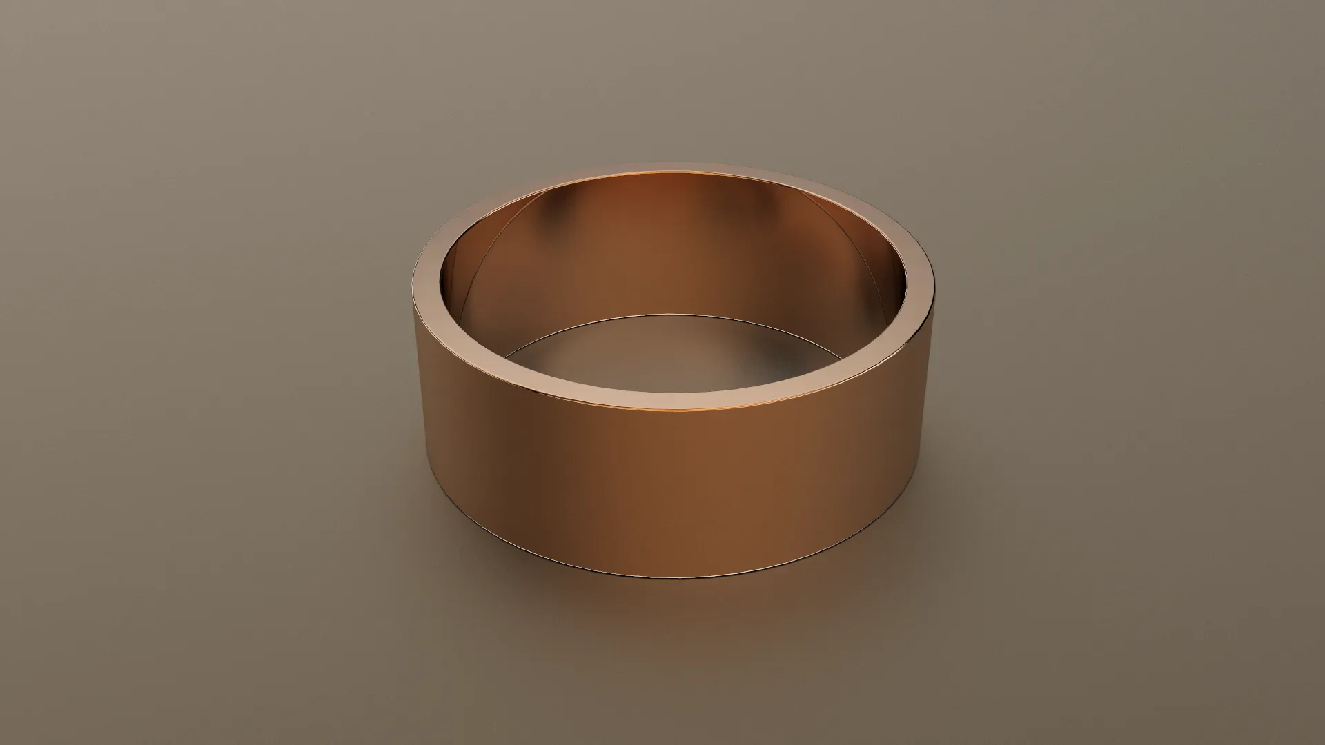 Brushed Rose Gold 8mm Flat Wedding Band