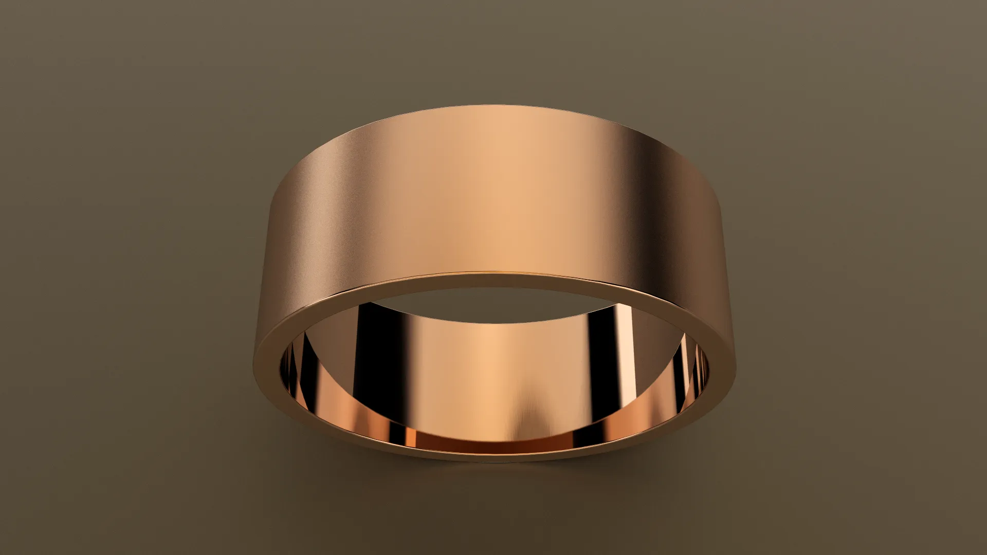 Brushed Rose Gold 8mm Flat Wedding Band