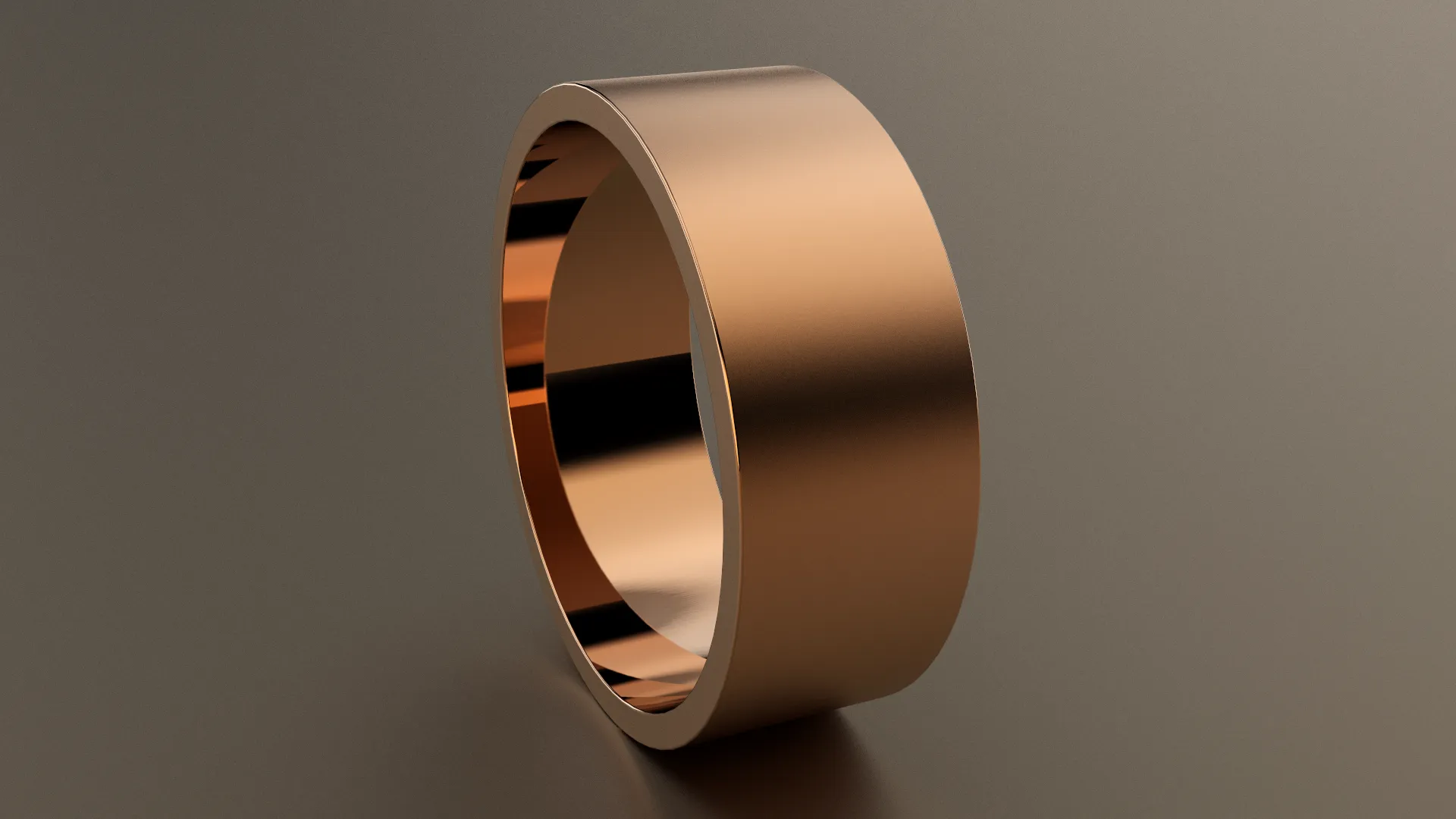 Brushed Rose Gold 8mm Flat Wedding Band