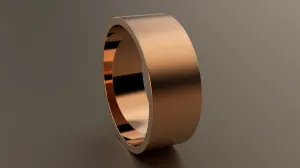 Brushed Rose Gold 8mm Flat Wedding Band