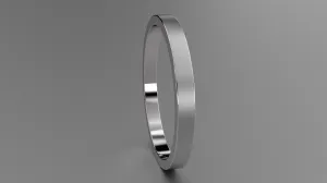 Brushed Sterling Silver 2mm Flat Wedding Band