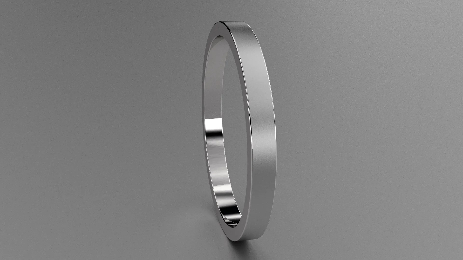 Brushed Sterling Silver 2mm Flat Wedding Band