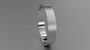 Brushed Sterling Silver 4mm Flat Wedding Band