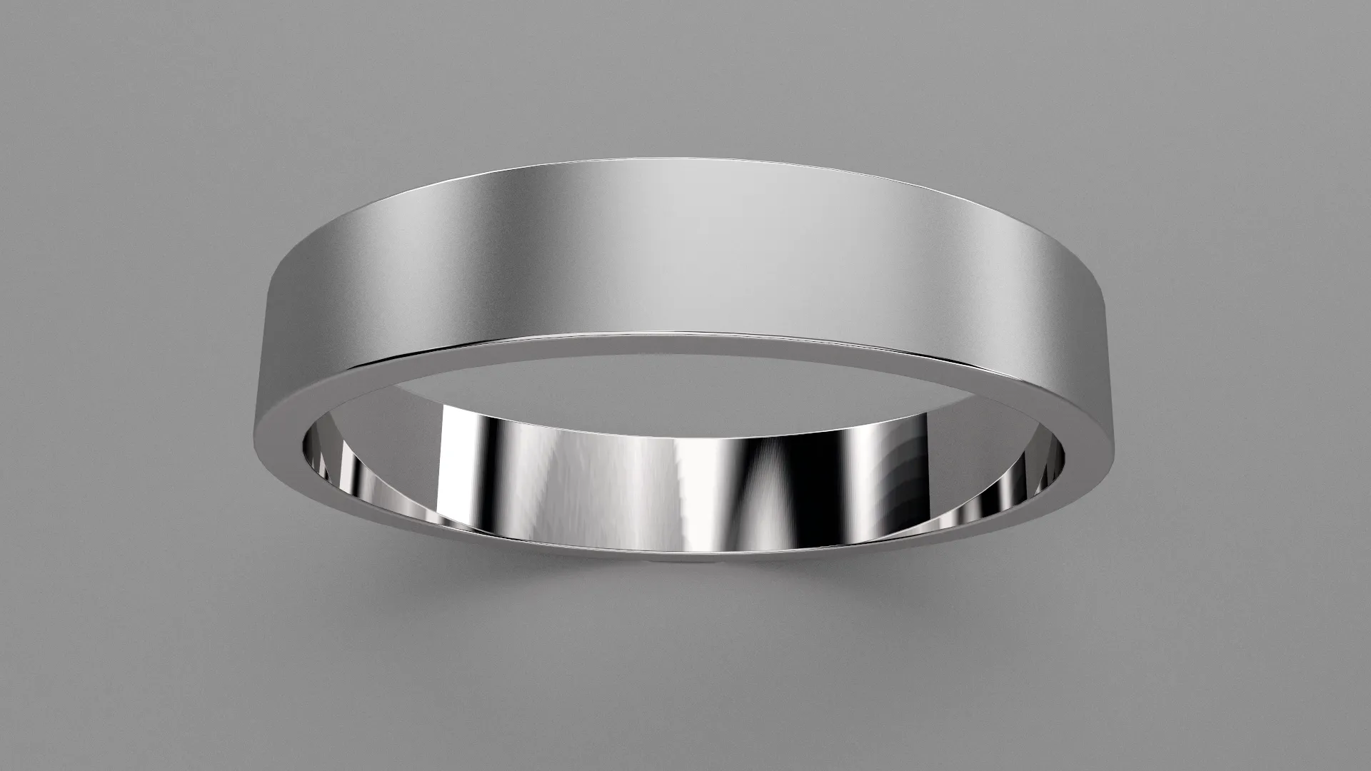 Brushed Sterling Silver 4mm Flat Wedding Band