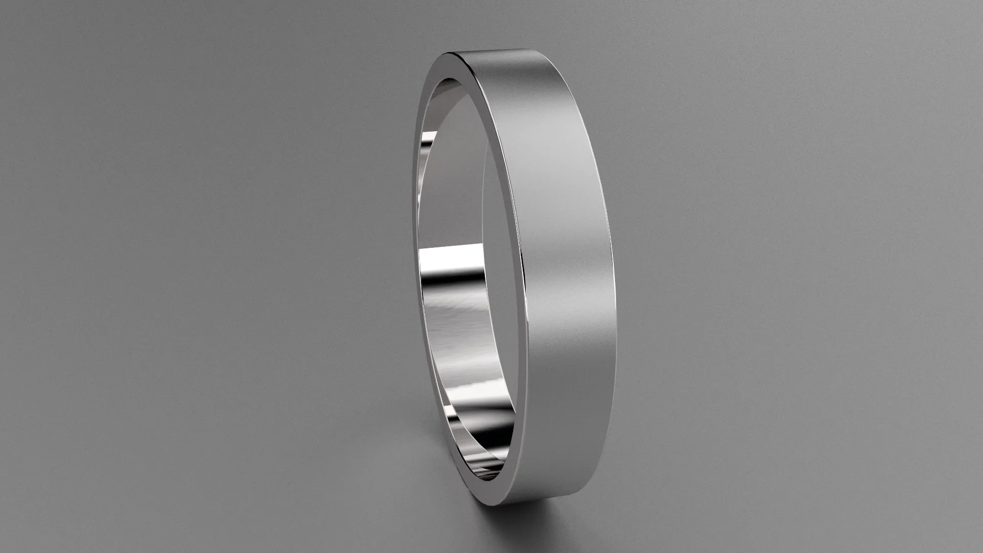 Brushed Sterling Silver 4mm Flat Wedding Band