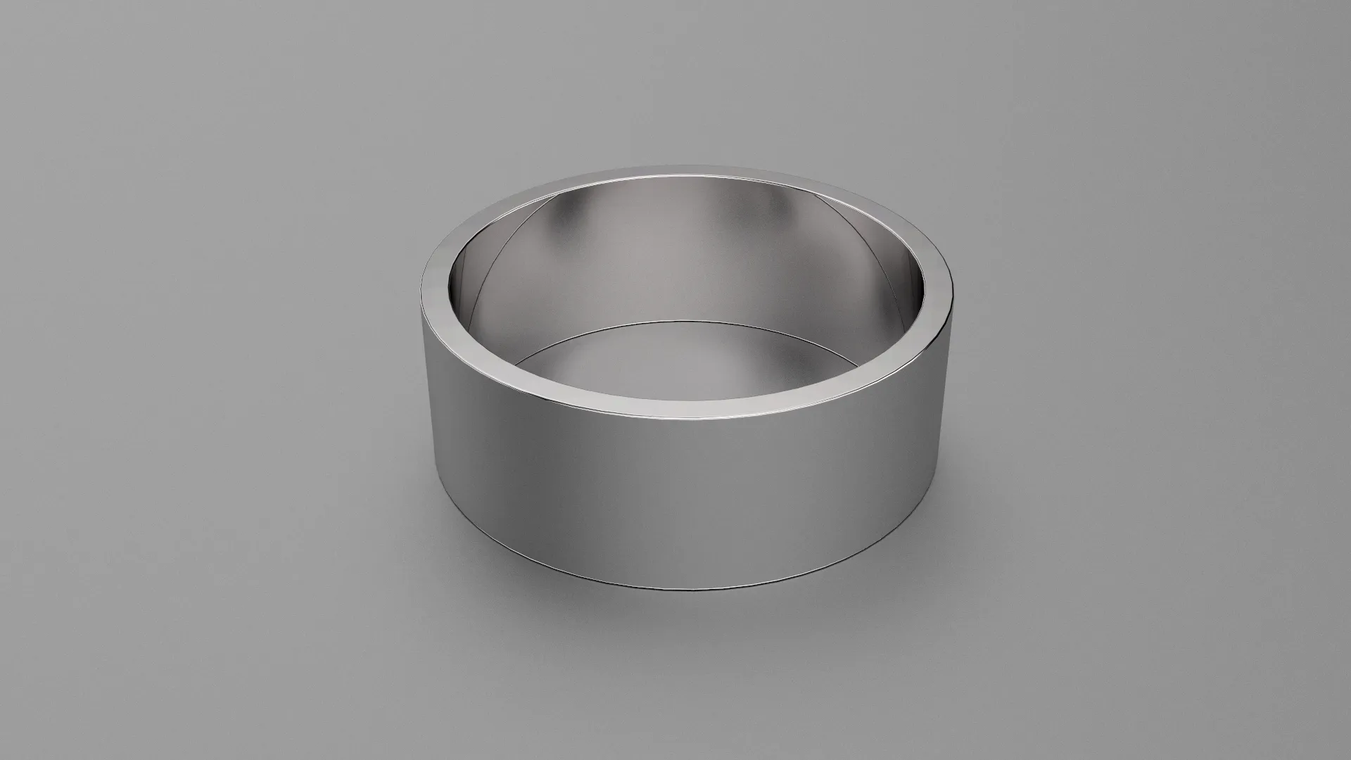 Brushed Sterling Silver 8mm Flat Wedding Band