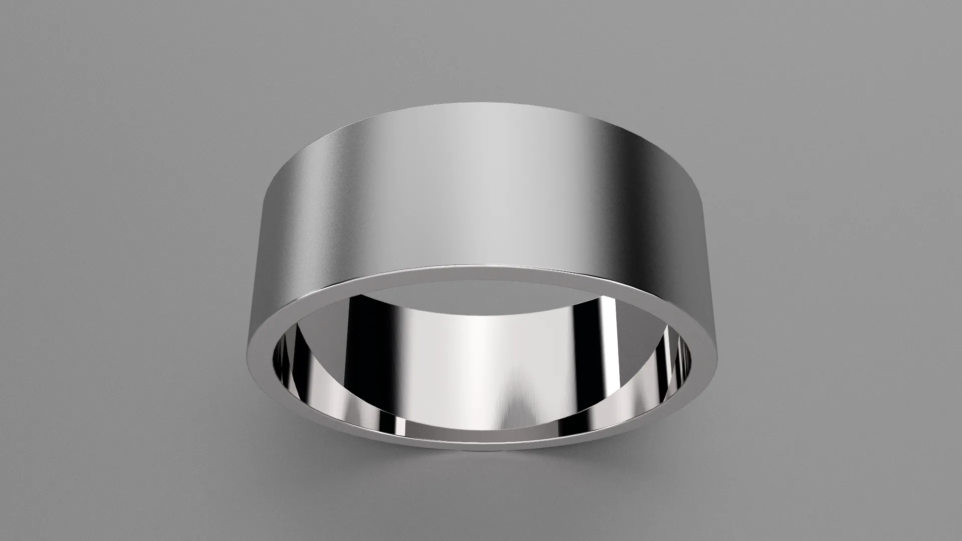 Brushed Sterling Silver 8mm Flat Wedding Band