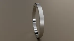Brushed White Gold 2mm Flat Wedding Band