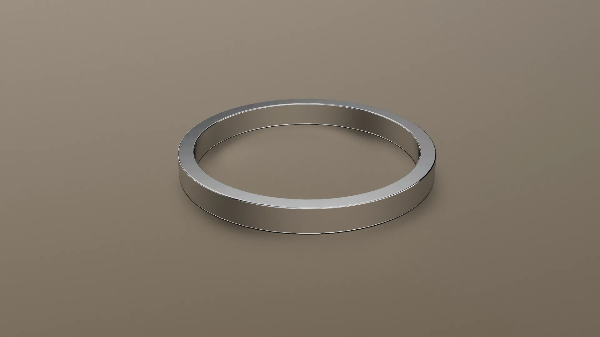 Brushed White Gold 2mm Flat Wedding Band