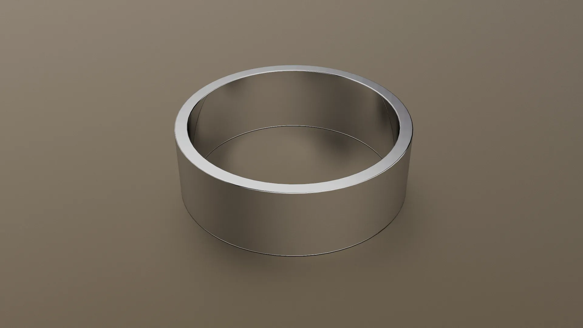 Brushed White Gold 7mm Flat Wedding Band