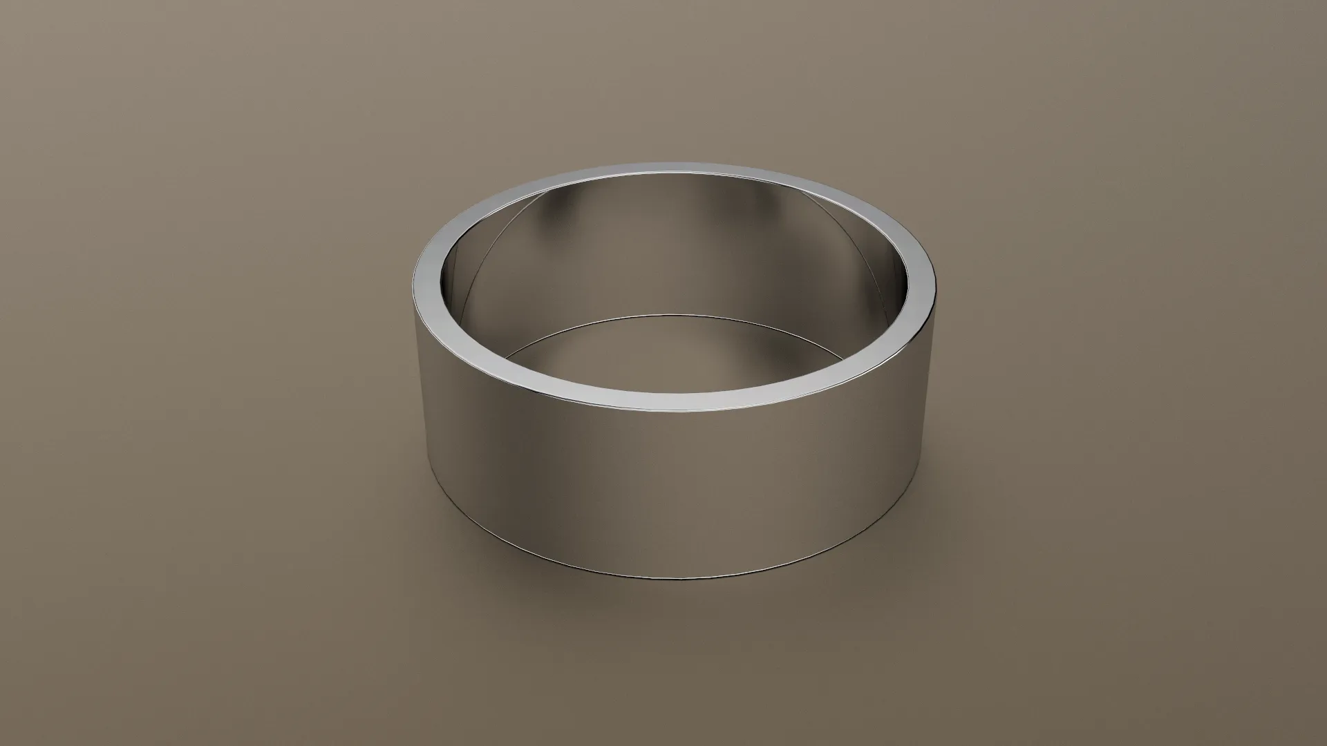 Brushed White Gold 8mm Flat Wedding Band