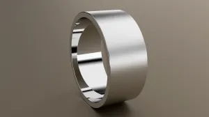 Brushed White Gold 9mm Flat Wedding Band