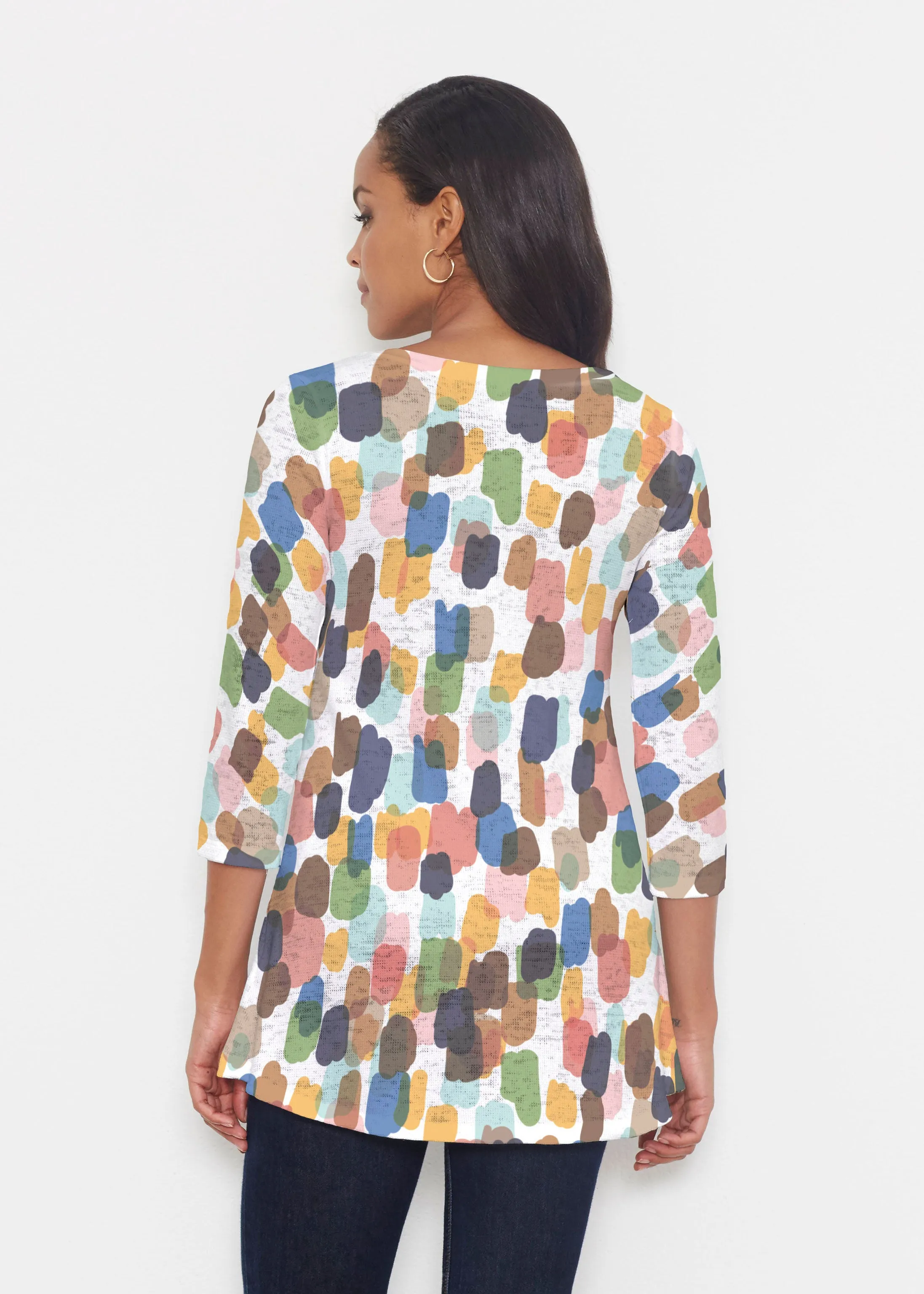 Brushstroke Multi (14293) ~ Katherine Hi-Lo Thermal Tunic