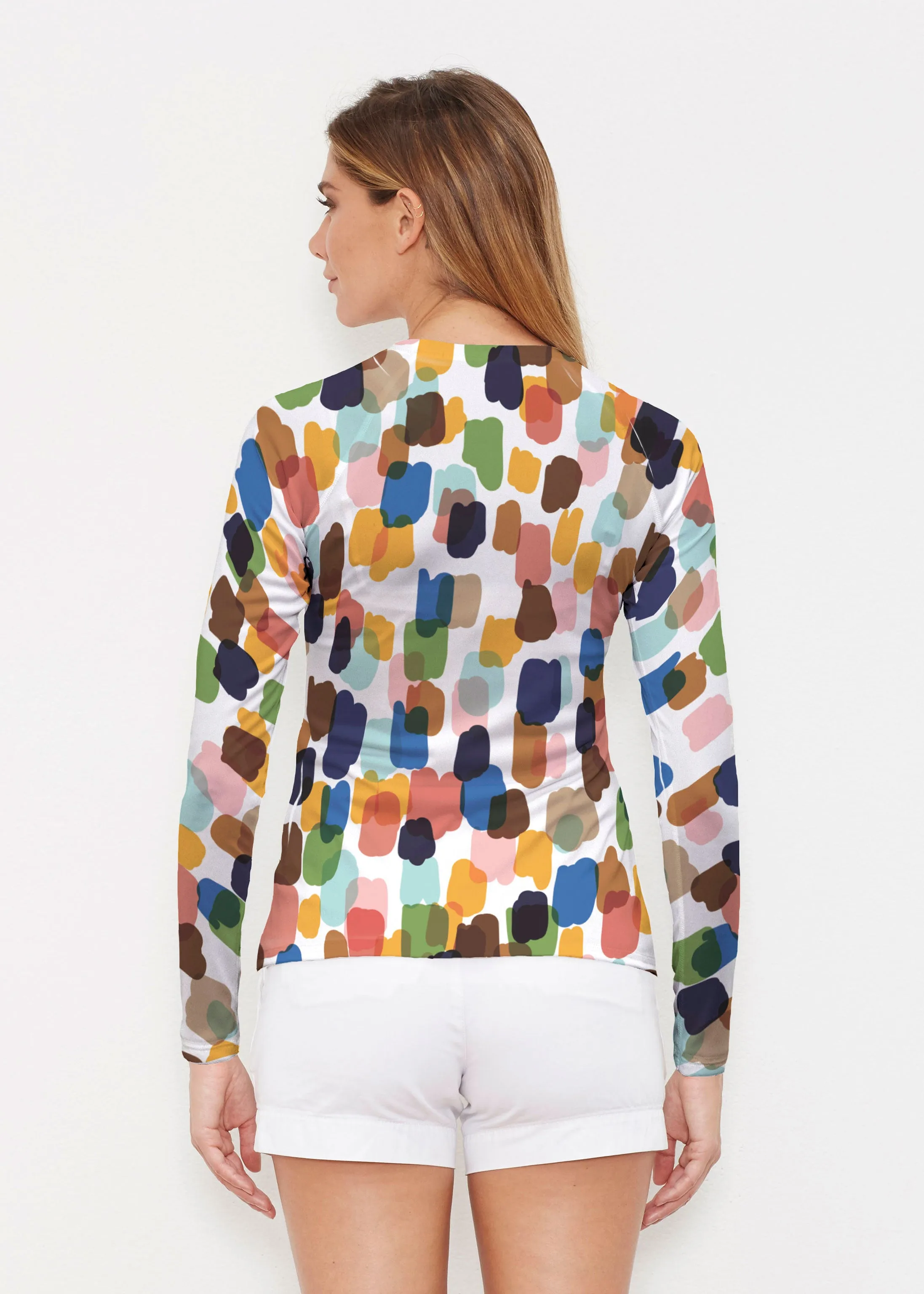 Brushstroke Multi (14293) ~ Long Sleeve Rash Guard